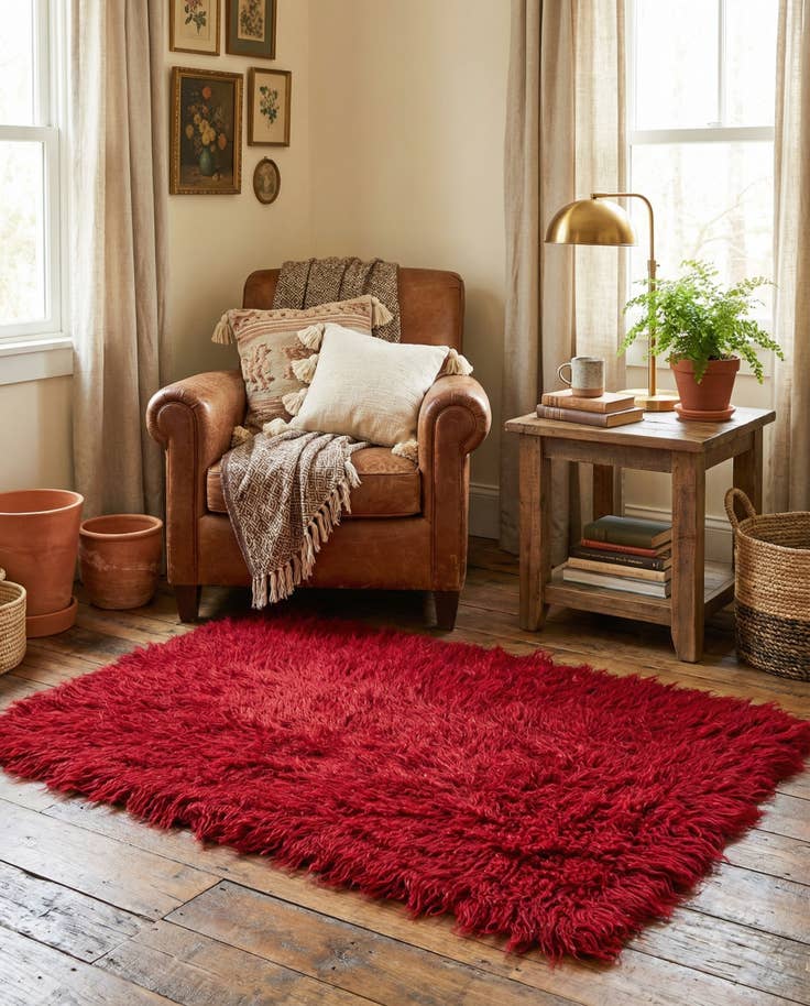 Detail image of 2' 7 x 4' 3 Hand Knotted Moroccan Wool Rug