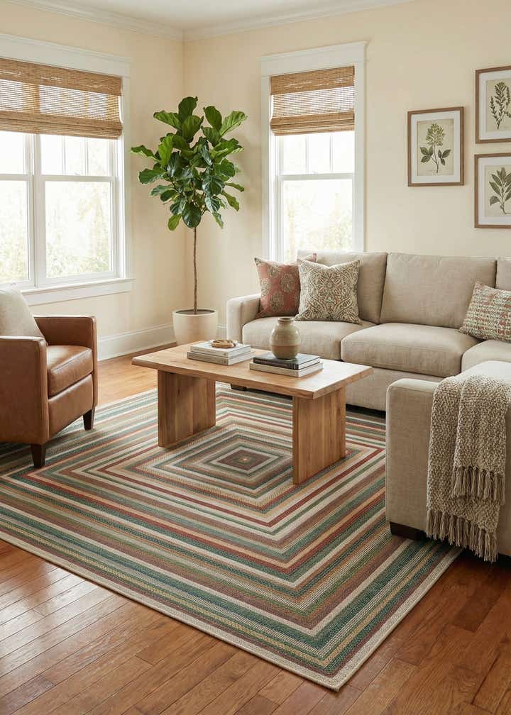 7' 10 x 7' 10 Easy-Clean Baja Indoor / Outdoor Square Rug