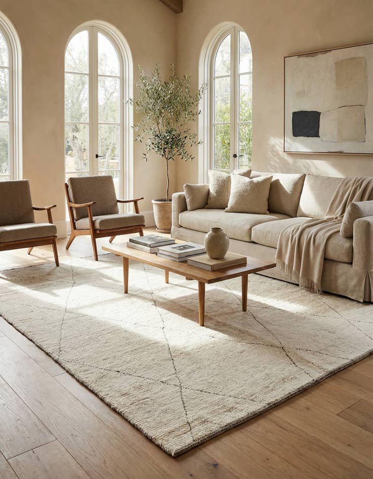 Detail image of 6' 10 x 8' 8  Hand Knotted Moroccan Wool Rug