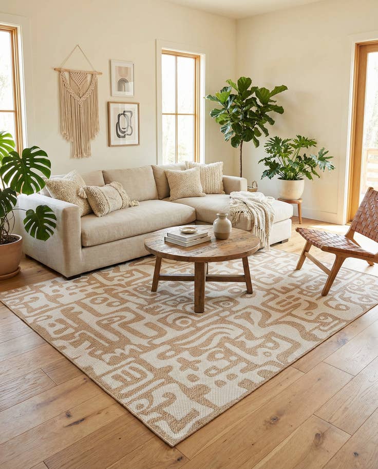 Detail image of 7' 10 x 10' Easy-Clean Modern Indoor / Outdoor Rug