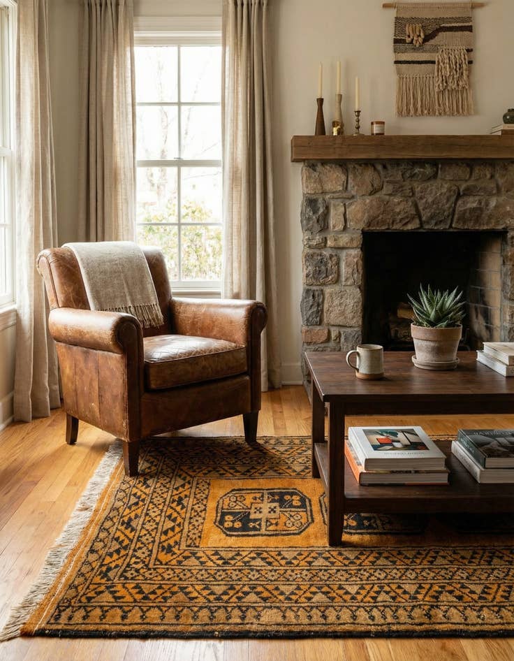 Detail image of  3' 9 x 6' 11  Hand Knotted Afghan Akhche Wool Rug