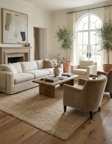 9' x 13' Hand Knotted Oushak Wool Rug