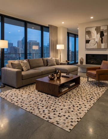 8' 1 x 9' 11 Cowhide Stocks Rug