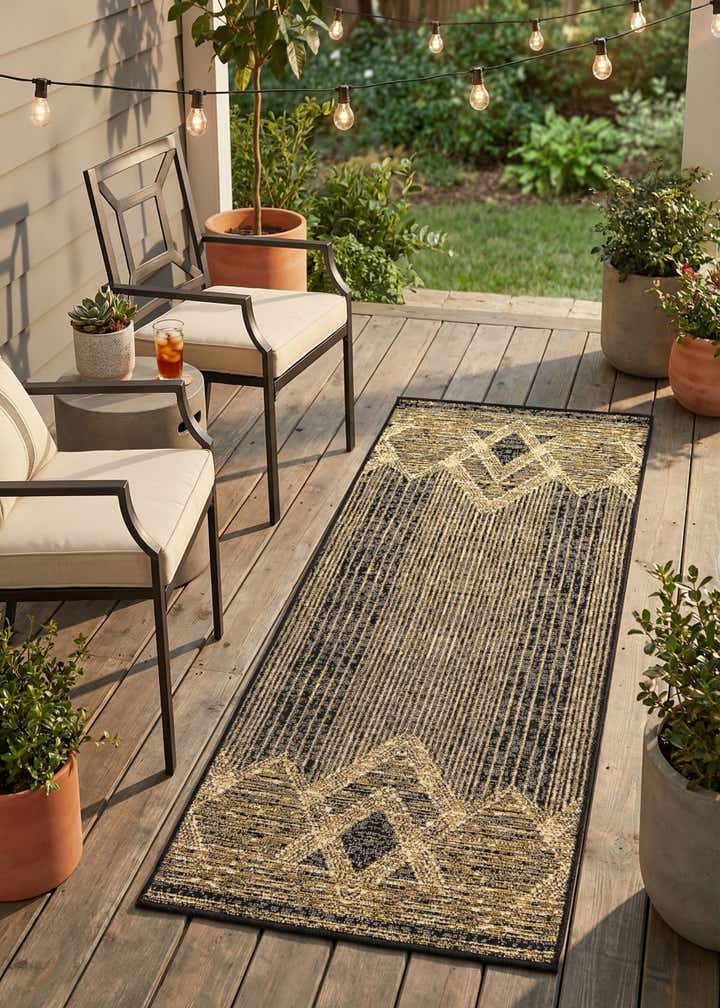 2' x 5' Easy-Clean Modern Indoor / Outdoor Runner Rug