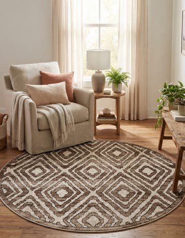 Chocolate Brown Hermitage Round Rug