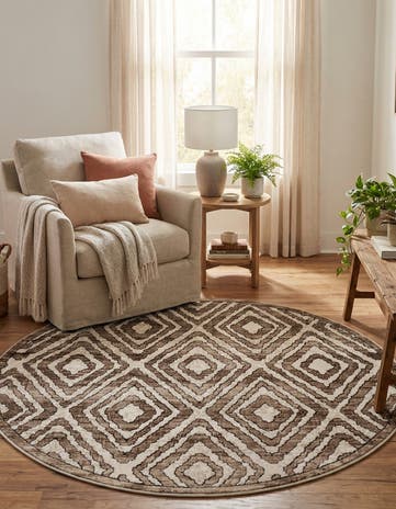 Chocolate Brown Hermitage Round Rug