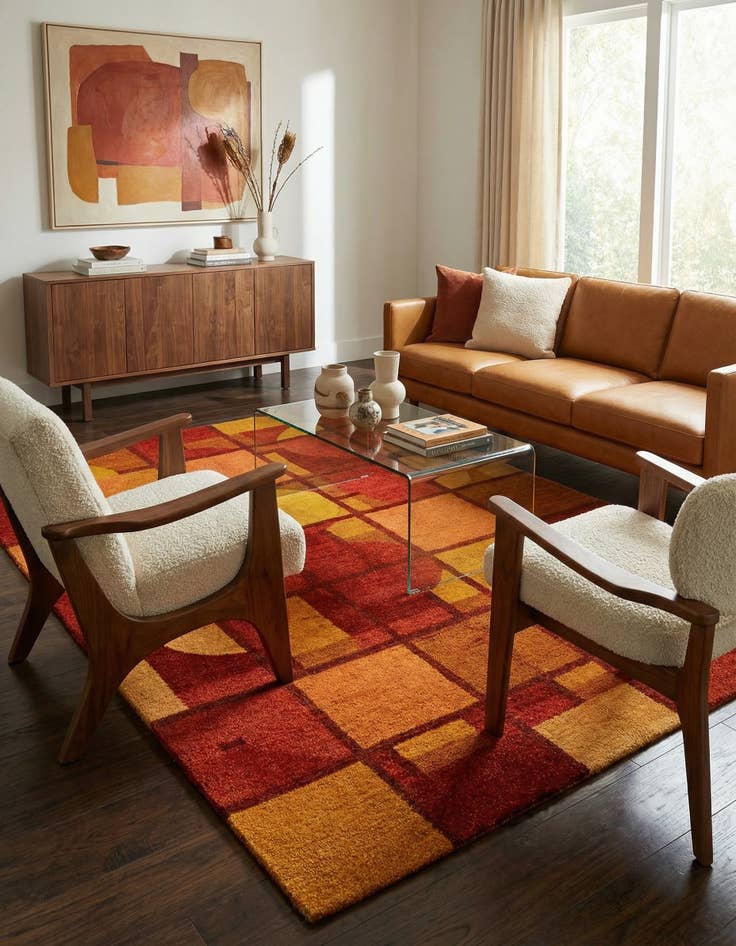 Detail image of 5' 6 x 8'  Hand Knotted Gabbeh Wool Rug