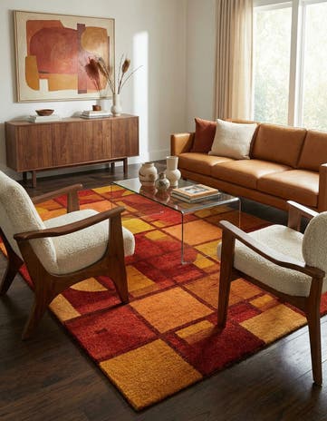 5' 6 x 8' Hand Knotted Gabbeh Wool Rug