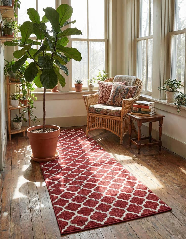 Detail image of 2' 7 x 10' Trellis Runner Rug