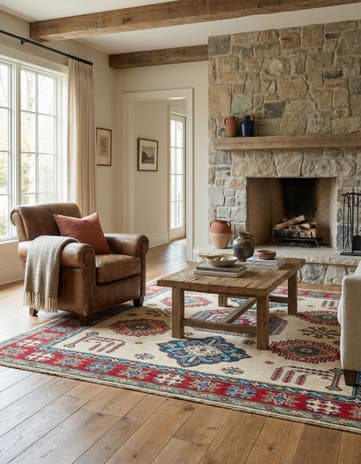 5' 6 x 7' 7 Hand Knotted Kazak Rug
