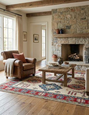 5' 6 x 7' 7 Hand Knotted Kazak Rug