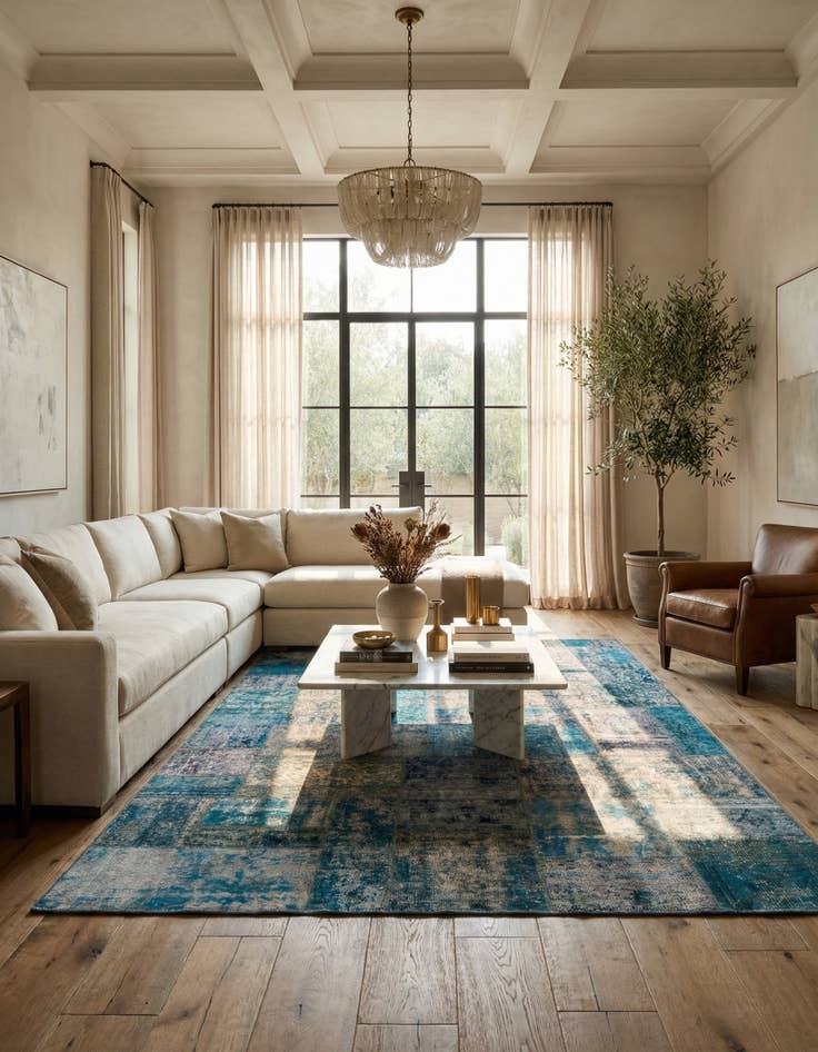 Detail image of 5' 10 x 9' 1  Hand Knotted Ultra Vintage Persian Wool Rug