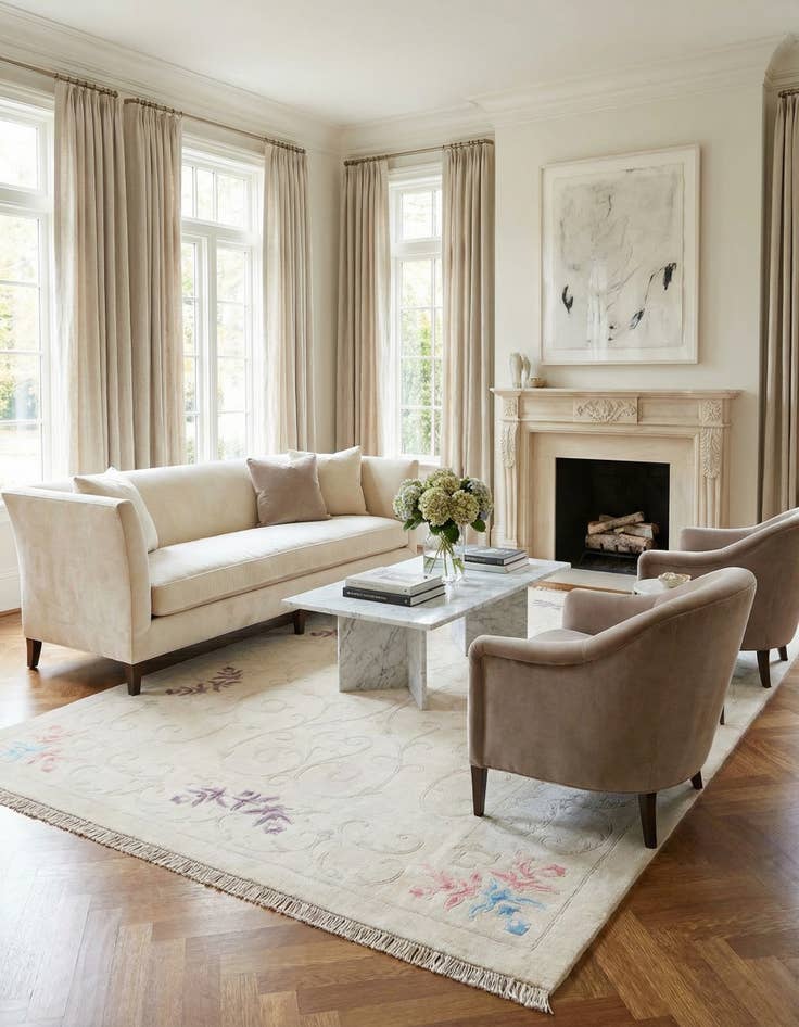 Detail image of 6' 7 x 9' 11  Hand Knotted Darya Wool Rug