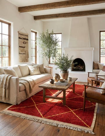 6' 1 x 9' 2 Hand Knotted Moroccan Wool Rug