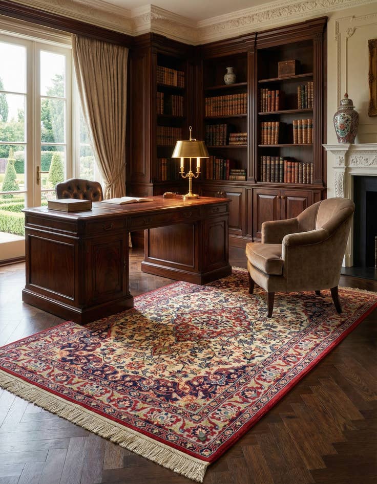 Detail image of 3' 5 x 5' 2  Hand Knotted Isfahan Persian Rug