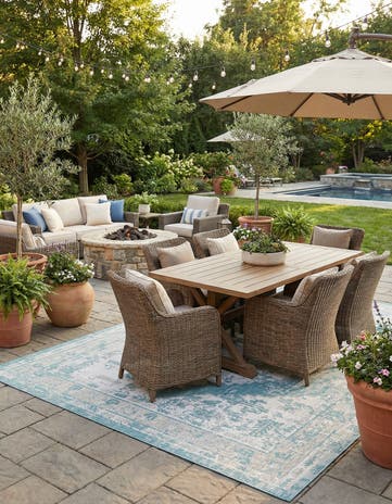 10' x 14' Easy-Clean Traditional Indoor / Outdoor Rug