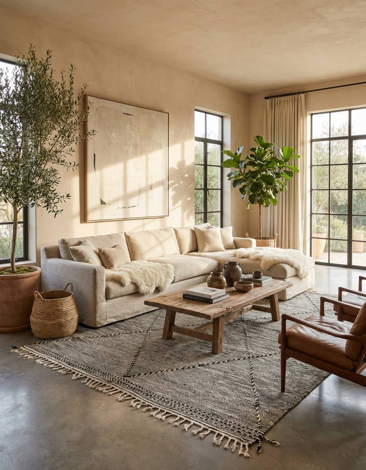 Detail image of 6' 6 x 10' 4  Hand Knotted Moroccan Wool Rug