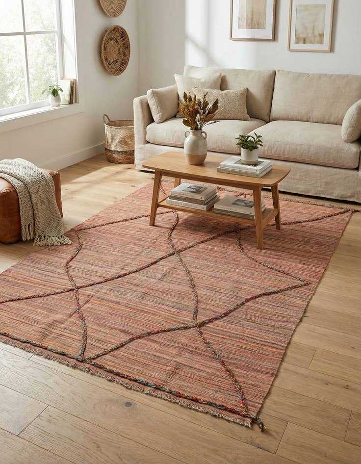 Detail image of 5' 10 x 8' 5  Hand Woven Kilim Modern Wool Rug