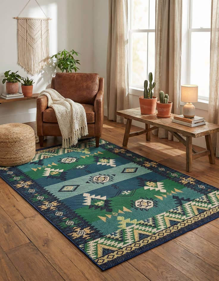 Detail image of 5' 3 x 8' Easy-Clean Baja Indoor / Outdoor Rug