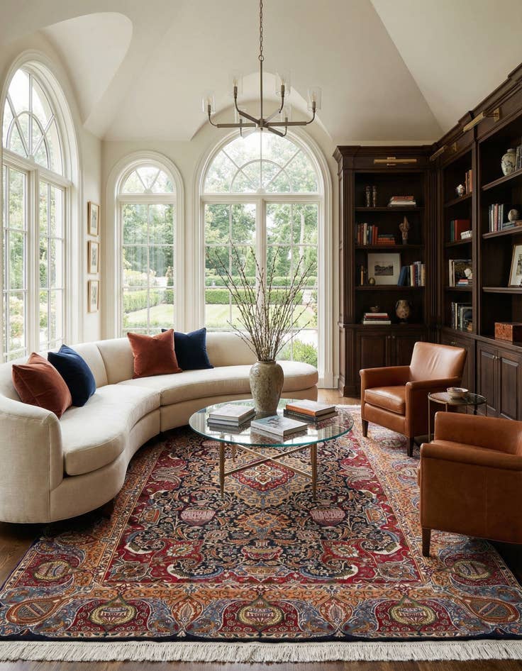 Detail image of 9' 7 x 12' 8  Hand Knotted Kashmar Persian Wool Rug