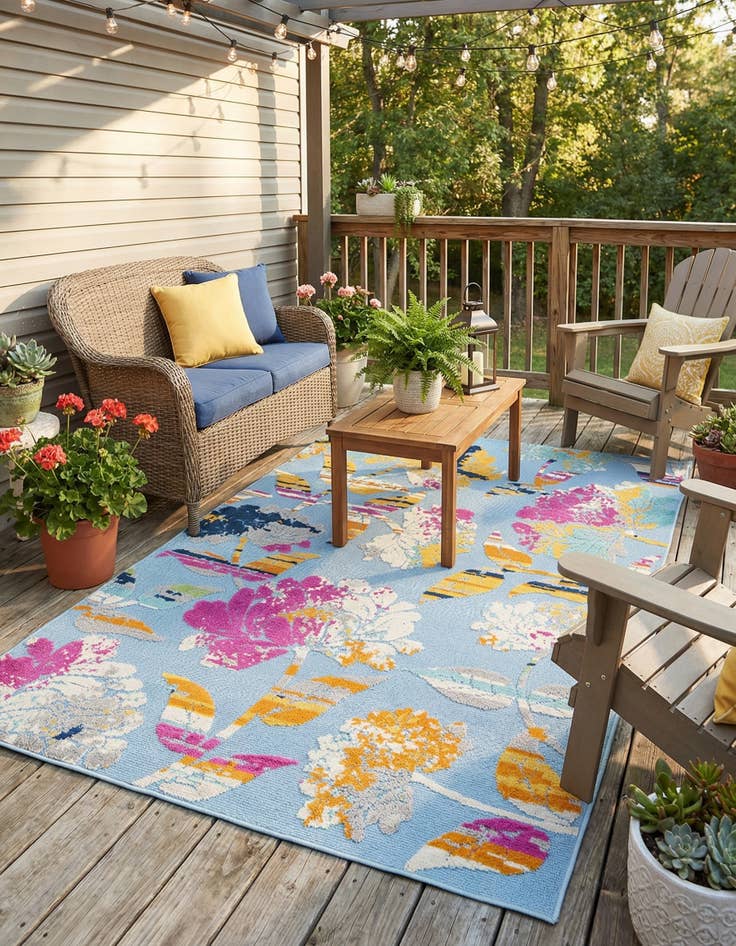 Detail image of 5' 3 x 7' 7  Washable  Indoor / Outdoor Rug