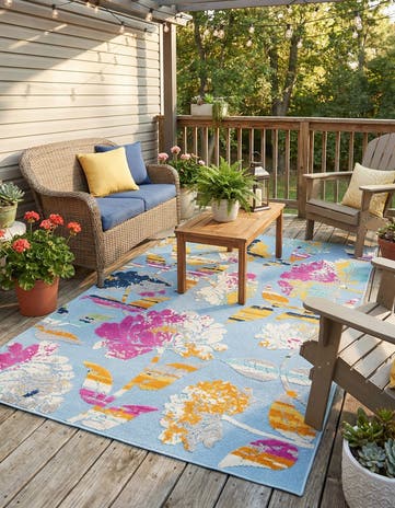 5' 3 x 7' 7 Easy-Clean Indoor / Outdoor Rug
