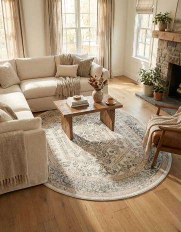 Ivory Aurelia Oval Rug