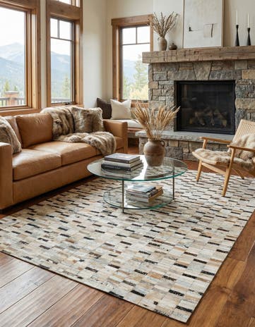 5' 1 x 8' Cowhide - Patchwork Rug