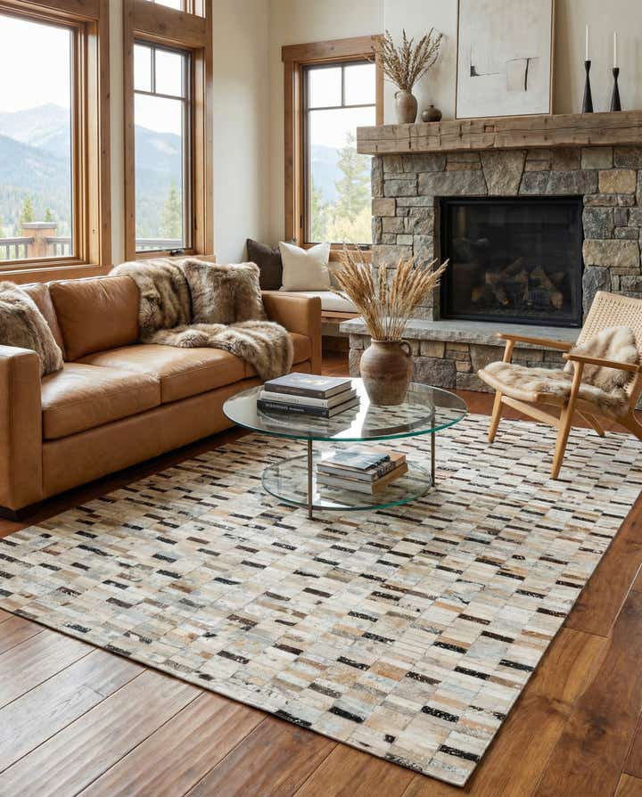 5' 1 x 8' Cowhide - Patchwork Rug