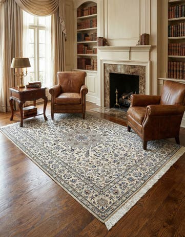 4' 11 x 7' 7 Hand Knotted Nain Rug