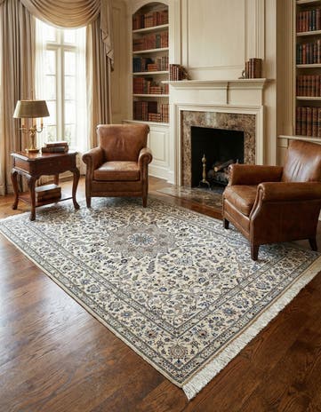 4' 11 x 7' 7 Hand Knotted Nain Rug