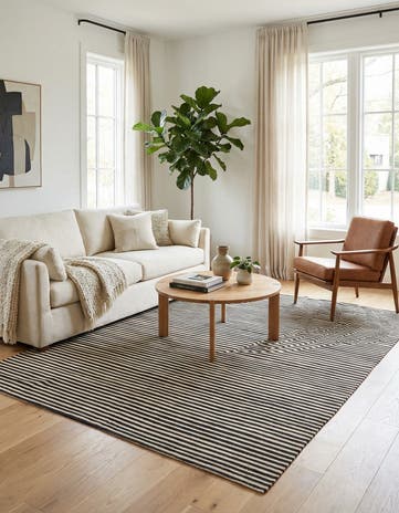 4' 7 x 7' 10 Hand Woven Kilim Modern Wool Rug