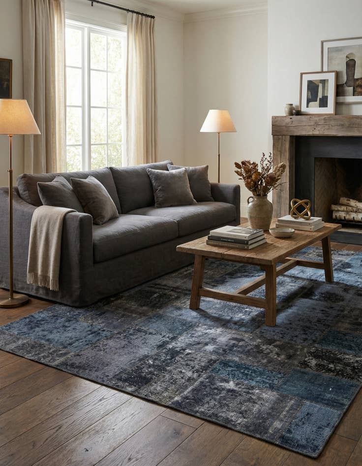 Detail image of 6' 9 x 9' 9  Hand Knotted Ultra Vintage Persian Wool Rug