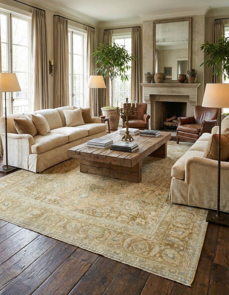 Detail image of 9' 8 x 12' 7  Hand Knotted Ultra Vintage Persian Wool Rug