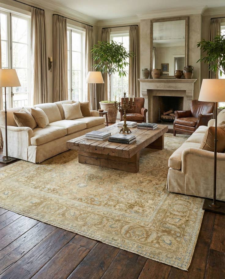 Detail image of 9' 8 x 12' 7 Hand Knotted Ultra Vintage Persian Wool Rug