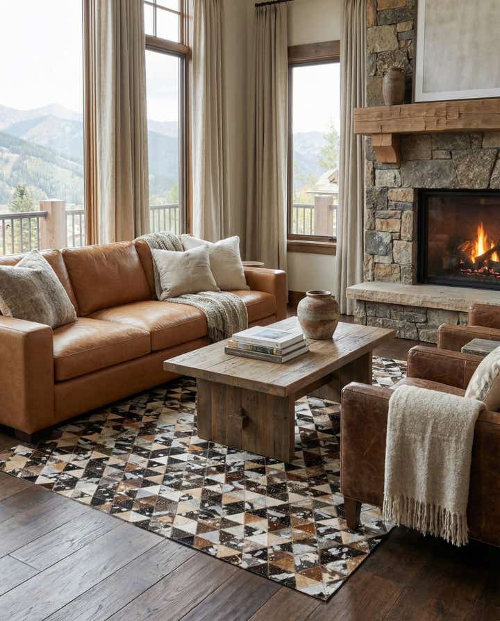 4' 11 x 8' Cowhide - Patchwork Rug