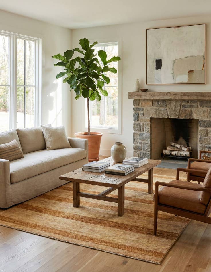 Detail image of 4' 10 x 6' 5  Hand Knotted Modern Ziegler Oriental Rug