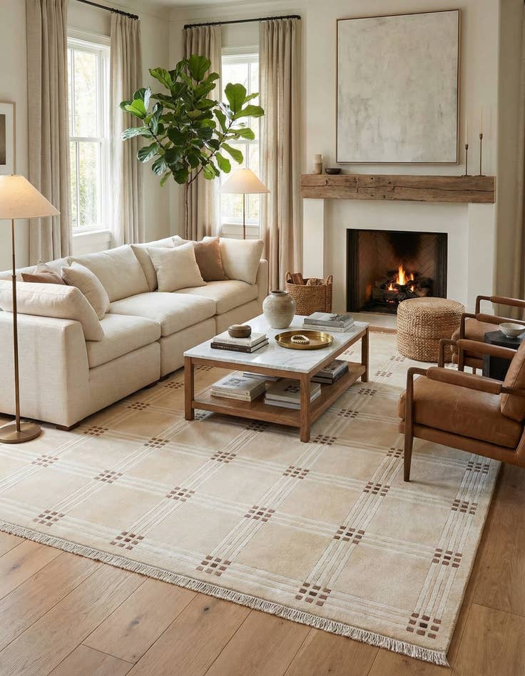 Detail image of 6' 7 x 9' 11  Hand Knotted Darya Wool Rug