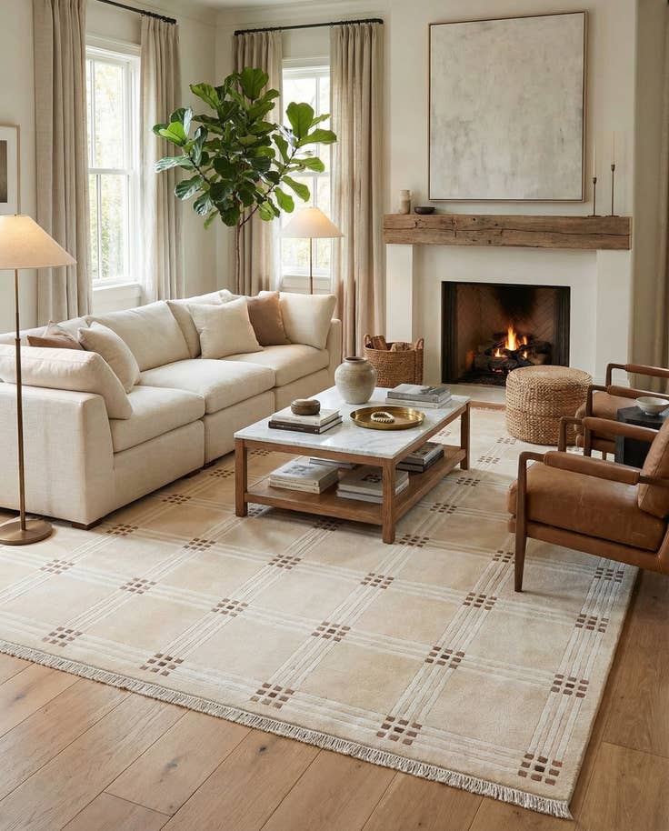 Detail image of 6' 7 x 9' 11 Hand Knotted Darya Wool Rug