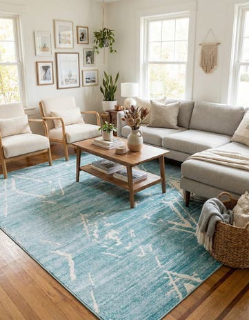 Jill Zarin Turquoise Uptown Carnegie Hill Square Rug