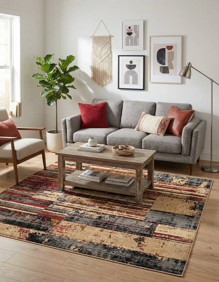 Detail image of 5' 3 x 5' 3 Saturn Square Rug