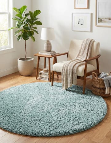 7' 10 x 7' 10 Zermatt Shag Round Rug