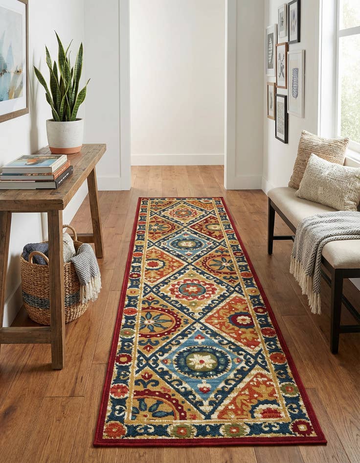 Detail image of 2' x 8' Easy-Clean Modern Indoor / Outdoor Runner Rug