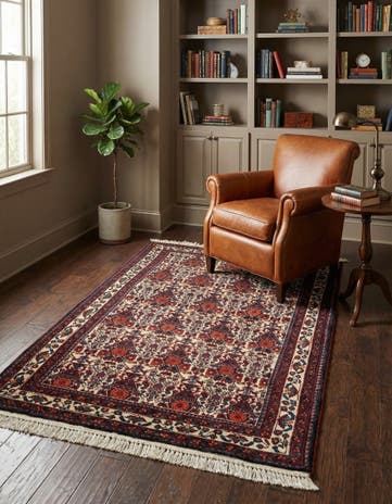 3' 7 x 5' 1 Hand Knotted Abadeh Persian Rug