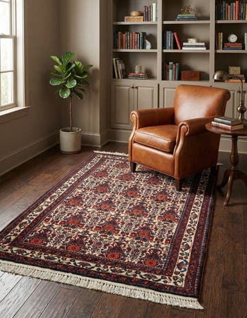3' 7 x 5' 1 Hand Knotted Abadeh Persian Rug