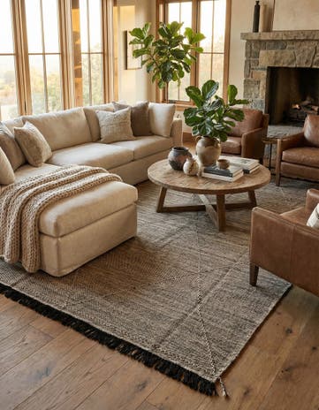 7' x 9' 9 Hand Knotted Moroccan Wool Rug