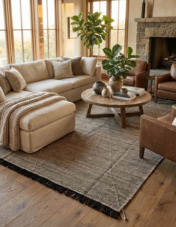 7' x 9' 9 Hand Knotted Moroccan Wool Rug