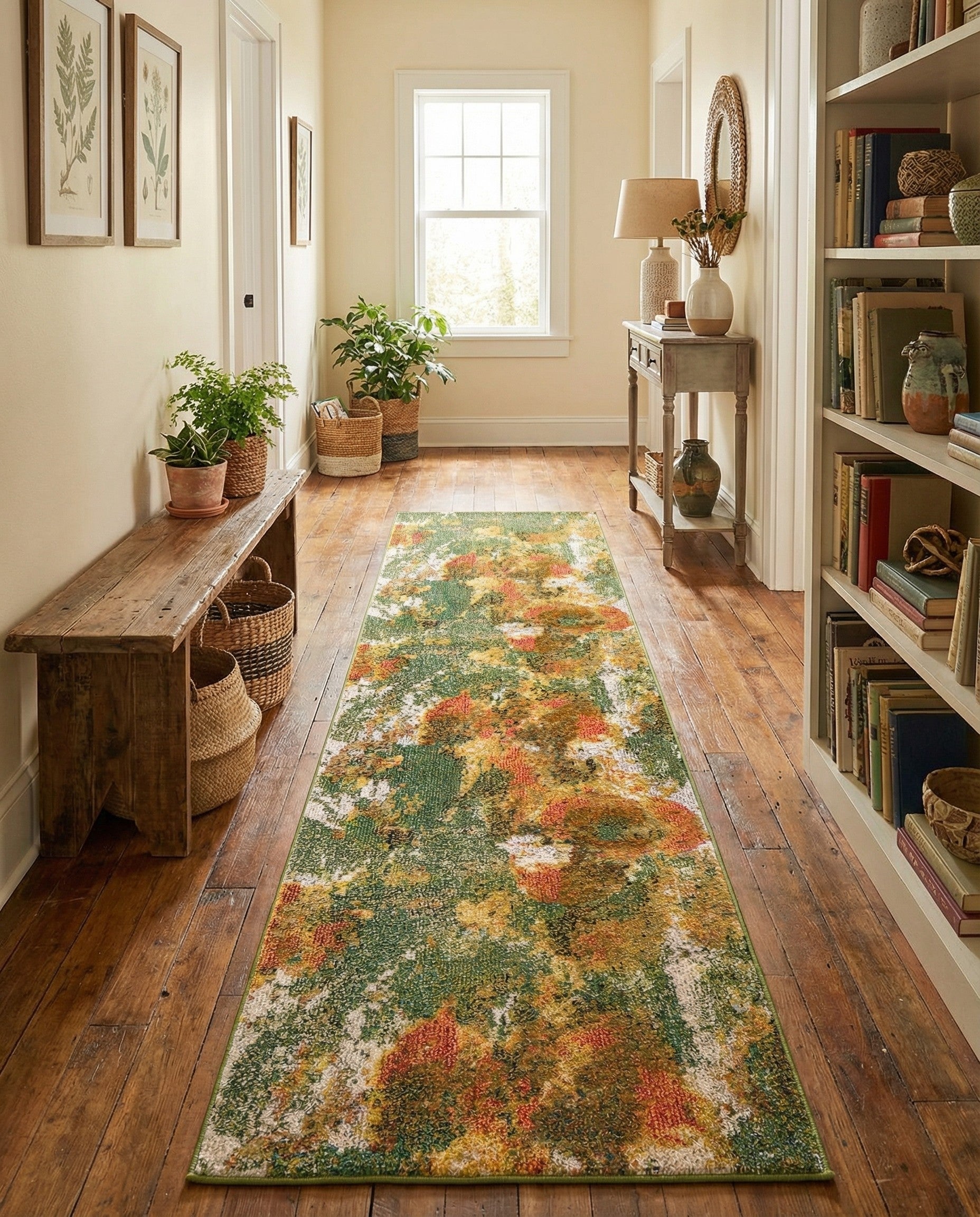 Green Washable Haerfest Runner Rug