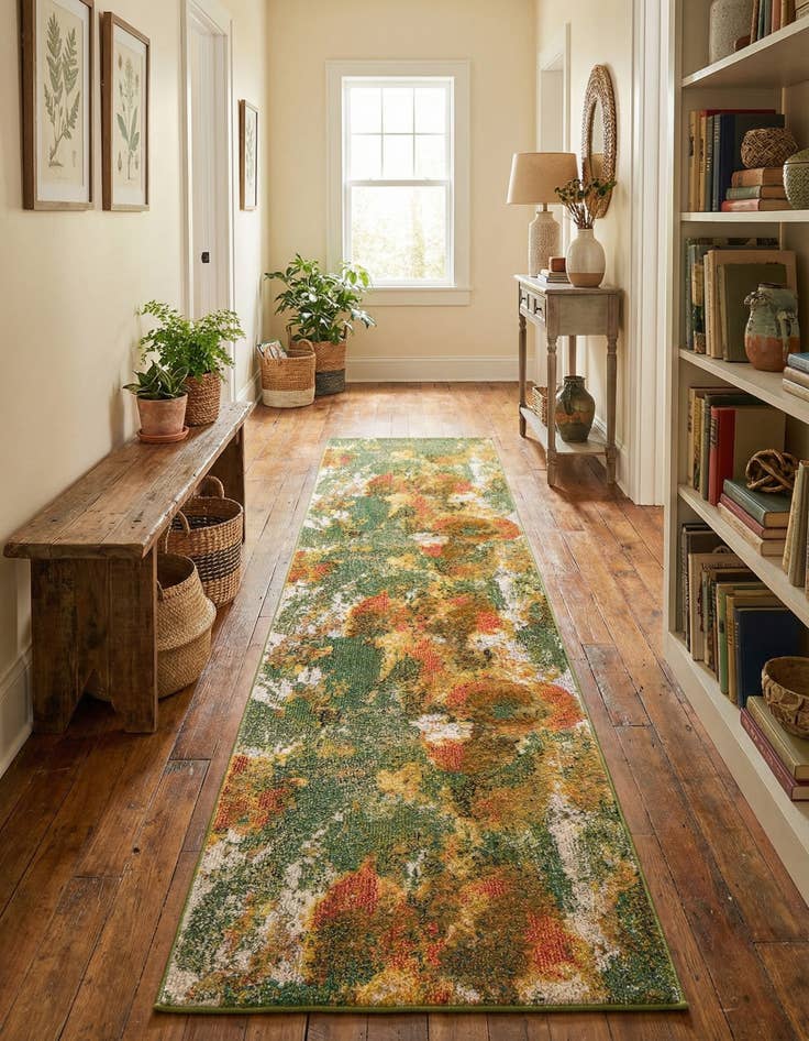 Detail image of 2' 7 x 10'  Washable Haerfest Runner Rug