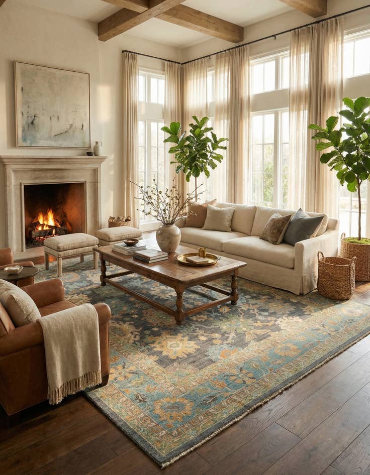 Detail image of 11' 5 x 14' 7  Hand Knotted Oushak Rug